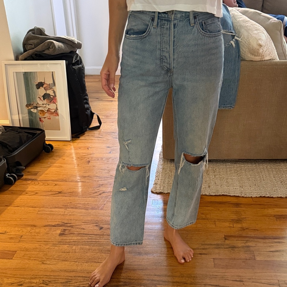 Denim Forum Joni Cropped High-Rise Jeans